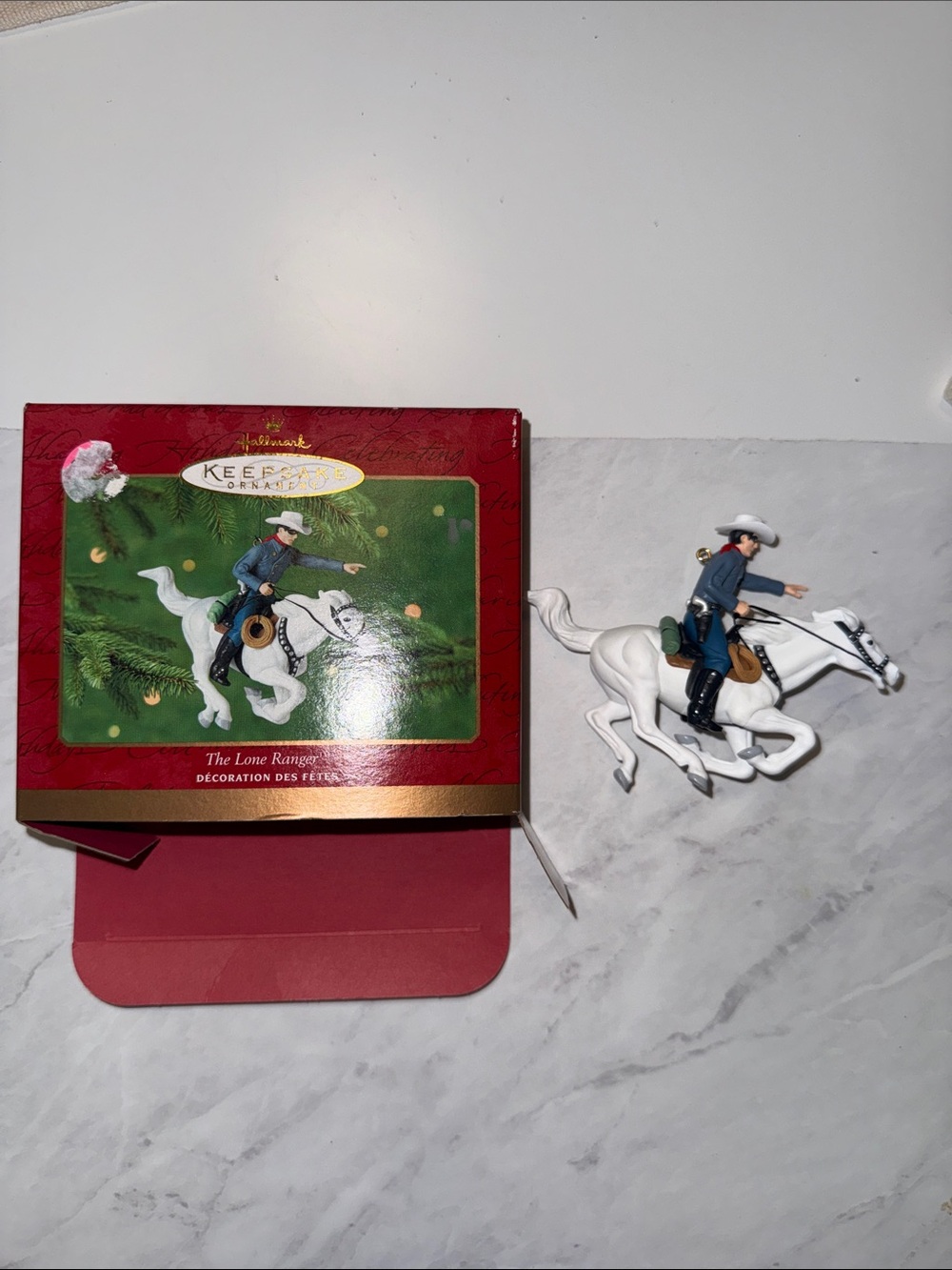 Hallmark Keepsake Lone Ranger Rider on White Horse Ornament - White